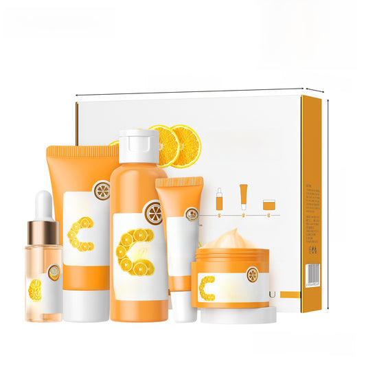 Vitamin C brightening skincare routine with 5 professional-grade products