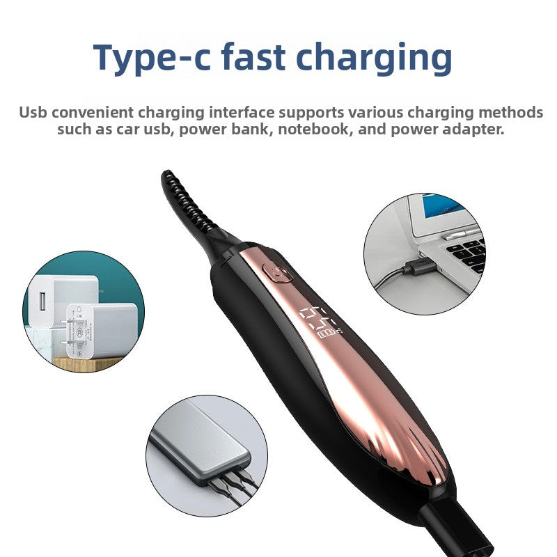 Miraliss Electric Heated Eyelash Curler | Digital Temperature Control & USB Rechargeable