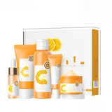 Vitamin C brightening skincare routine with 5 professional-grade products