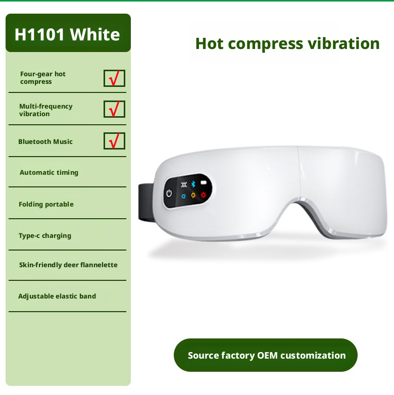 Miraliss Smart Heat & Vibration Eye Massager | Rechargeable Eye Care Mask