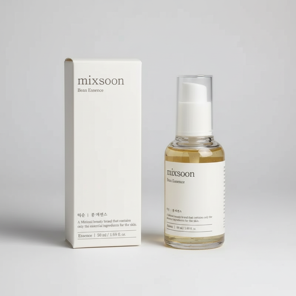mixsoon Bean Essence bottle and packaging on a white background