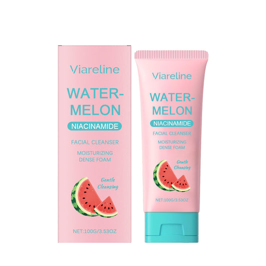 Viareline Watermelon Niacinamide Lip Mask 100g moisturizing treatment with watermelon extract and foam cleanser