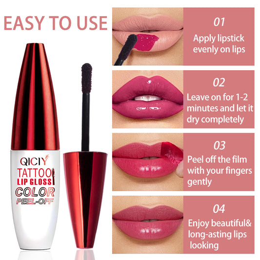 4-Color Peel Off Lip Tint - Waterproof & Long-Lasting Stain